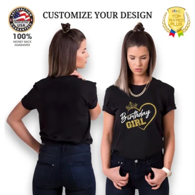 CAMISETA CUMPLEAÑOS NIÑA PERSONALIZA TU NOMBRE TEXTO IMAGEN ALGODÓN SUAVE ADULTO 15 Foto 1 de 4