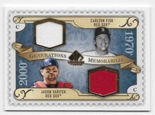 2009 SP LEGENDARY CUTS GENERATIONS DUAL JERSEY Carlton Fisk/Jason Varitek #GMFV