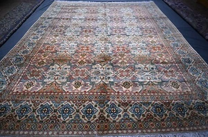 Geometric Antique Oriental Rug 10x13 Vintage Caucasian Hand Knotted Area Carpet - Picture 1 of 19