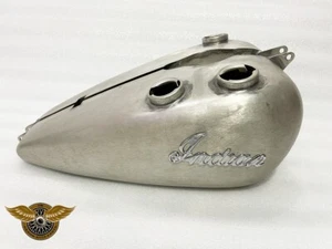 INDIAN CHIEF 1947 GAS TANK SOLDERED TIN PLATED WITH CHROME INDIAN EMBLEMS - Picture 1 of 13