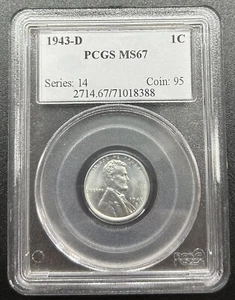 1943-D 1C PCGS MS67 Small Cent - 0168 - Picture 1 of 2