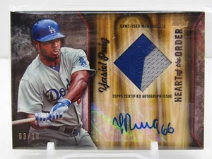 YASIEL PUIG 2015 TOPPS HEART OF THE ORDER PATCH AUTOGRAPH AUTO #03/10! DODGERS!! - Picture 1 of 2