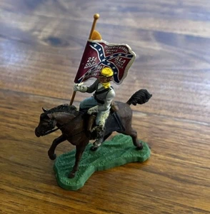 Britains vintage ACW Swoppet Confederate Cavalry standard bearer on horse - Picture 1 of 5