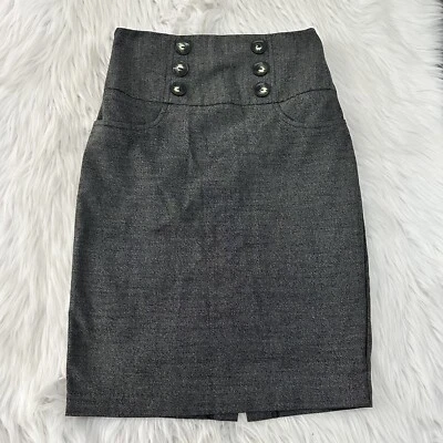BCX Womens Double Row Button Pencil Skirt Zip Back Size 3 Career Office - Image 1 of 4