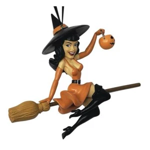 Bettie Page Trucos y Golosinas Bruja Adorno Naranja Conjunto - Imagen 1 de 1