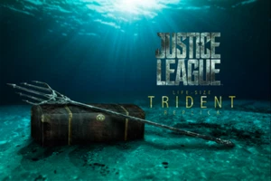 SIDESHOW  IKON COLLECTIBLES   AQUAMAN'S / ATLANTA'S TRIDENT  1:1 SCALE W / CHEST - Picture 1 of 23