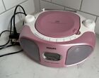 Philips CD Player Radio Sound Machine Stereo AZ105C Dynamic Bass Boost Pink