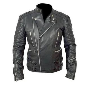 Brando Motorcycle Biker Men's Black Top Grain Leather Jacket (BNWT) - Picture 1 of 5