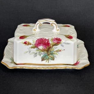 De colección Hammersley hueso porcelana plato de mantequilla cubierto rosa abuela hecho en Inglaterra - Imagen 1 de 6