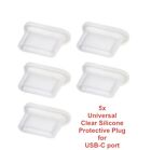 5x USB-C PORT DUST PLUG STOPPER CLEAR SILICONE for GALAXY S23