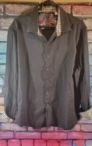 Robert Graham XXL Classic Fit Gray with Flip Cuff Long Sleeve Men's Purple - Picture 1 of 4