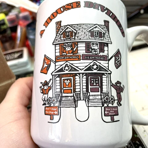 University of Texas Longhorns vs Texas A&M Aggies "A House Divided" Coffee MUG Cover