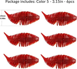 color5 6pcs S Size Swim Baits Lures Fishing Soft Plastic Lure Kit For Bass Trout - Picture 1 of 9
