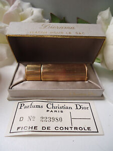 CHRISTIAN DIOR DIORAMA PARFUM 1/8oz Metal Purse Bottle Superb Vintage 1950s Box