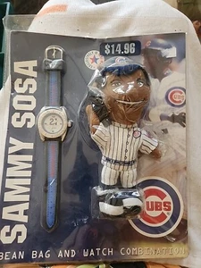 1999 Sammy Sosa Bean Bag And Watch Combo Walmart Exclusive Chicago Cubs - Picture 1 of 2