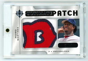 2009 UD Ultimate Pedro Martinez Jumbo Game Used Jersey Logo Patch 33/35 HOF SP - Picture 1 of 3