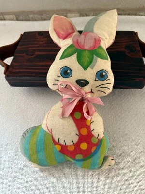 Vintage Rabbit Bunny Brushed Cotton Flannel Easter Possibly Handmade - Image 1 of 4
