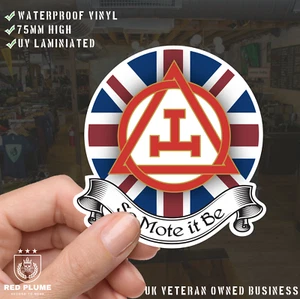 Holy Royal Arch Masonry Vinyl Decal - Union Jack Flag Design - UV Laminated - Picture 1 of 4