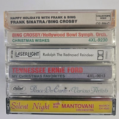 CHRISTMAS SALE -  6 HOLIDAY Cassette Tapes for only $5.00 - LOT E - Image 1 of 3
