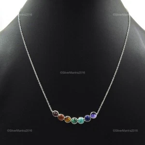 Redondo Malaquita Bisel Plata Ley Diciembre Racimo Chakra Collar Elegante - Imagen 1 de 6