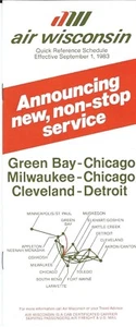 Airline Timetable - Air Wisconsin - 01/09/83 - Picture 1 of 1
