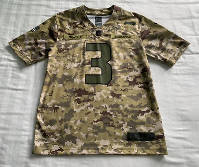 Camiseta deportiva Nike Russell Wilson Seattle Seahawks Salute To Service camuflaje juvenil talla L Foto 1 de 4