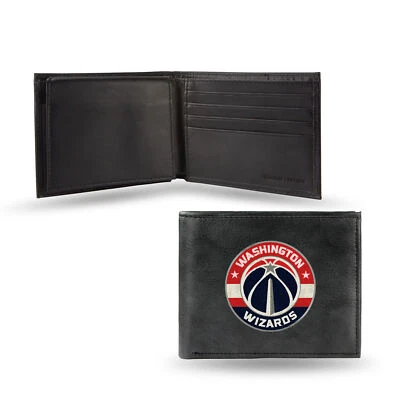 Washington Wizards NBA Embroidered Black Leather Bifold Wallet - Image 1 of 4