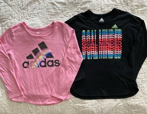 Lot of 2 - Girl's adidas Long Sleeve Graphic Shirts, Small 7/8 - Picture 1 of 3