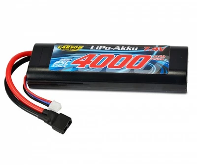 Carson Li-Po Racing Akku Pack 7,4V 4000mAh 25C (T-Plug, DEAN) T-Pl. HC R - Bild 1 von 3