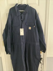Carhartt Fr Cat 2 XXL Regular Flame Resistant Navy Blue Coveralls Work Wear - Picture 1 of 4