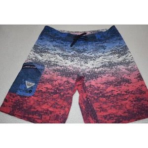 Columbia PFG Swimming Board Shorts Mens Size 34 Performance Fishing Gear Blue - Picture 1 of 7
