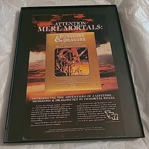 Dungeons & Dragons Set 5 Immortal Rules 1986 Print Werbung gerahmt 8,5x11 - Bild 1 von 1