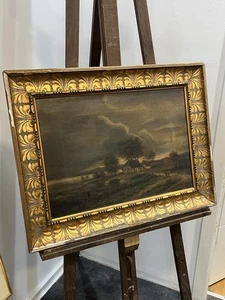 LANDSCHAFTSSZENE in ABENDDÄMMERUNG - ÖL AUF HOLZ - GERAHMT, UNSIGNIERT | - Bild 1 von 18