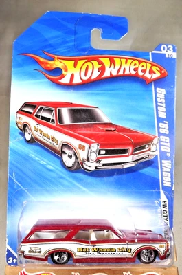 Hot Wheels #111 HW City Works 2010 3/10 personalizado '66 GTO WAGON variante roja con 5 velocidades Foto 1 de 4