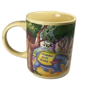 Vintage Disney Winnie the Pooh Tigger Eeyore Ceramic Mug Yellow Coffee Cup - Picture 1 of 5