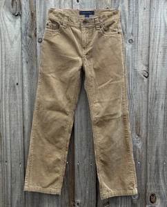 Tommy Hilfiger Pants Boys Brown Corduroy Straight Leg 100% Cotton Size 8 EUC - Picture 1 of 11