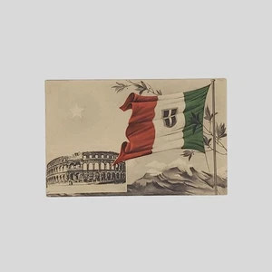Cartolina d'epoca Istria e Dalmazia Pola Arena con il tricolore VG s.d. 1915 ca. - Picture 1 of 2