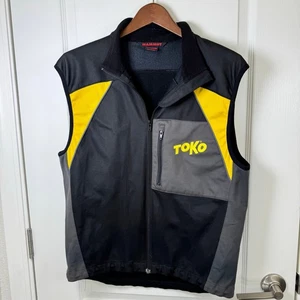 Mammut Toko Windstopper Vest Full Zip Adjustable Waist Men’s Large Black Yellow - Picture 1 of 12