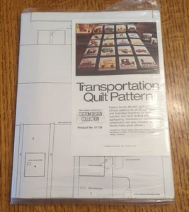 1981 Transportation Quilt Pattern 66 x 84 by Better Homes and Gardens - Opened - Picture 1 of 4