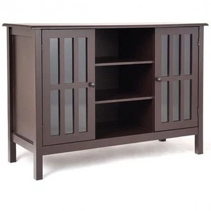 Wooden TV Stand Console Cabinet for 50 Inch TV-Brown - Color: Brown - Picture 1 of 5