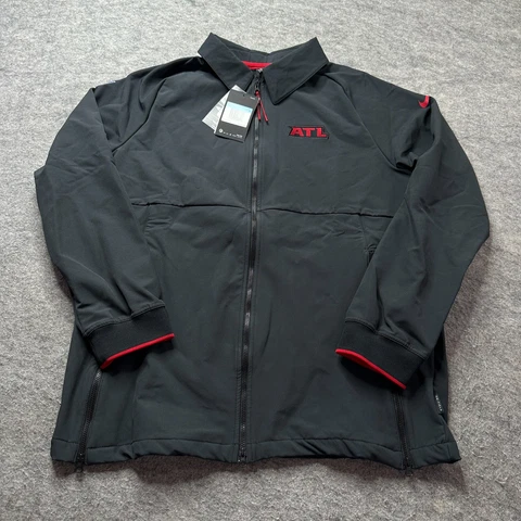 Atlanta Falcons Nike Track Jacket Men M Black NFL OnField Stretch Full Zip Cover