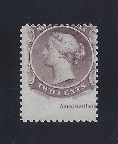 Canada #9 Scarce Huge Margin Misperf Error / EFO With Inscription Nova Scotia MH - Image 1 of 1