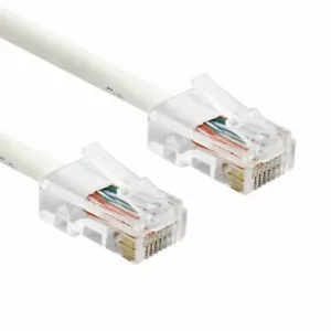 200ft Cat6a Ethernet Cable Network LAN Patch Cord Solid Copper 23AWG UTP CMR WHT - Picture 1 of 1