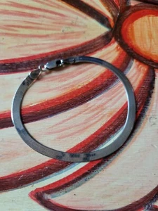 Splendido Bracciale Argento Pelle di Serpente Vintage - Foto 1 di 5