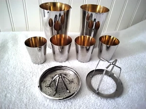 Vintage 1930's German Silver Plate Cocktail Shaker 8 Piece Set "Rare" - Picture 1 of 16