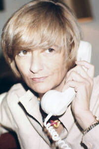 Francoise Sagan on the phone at her home in Paris in November 1975- Old Photo