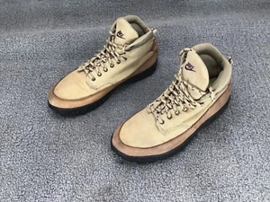 Vintage Nike Zion ACG Hiking Boots Women's 9 Beige Canvas Leather 185066 251 - Picture 1 of 12