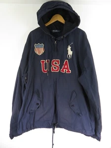 Polo Ralph Lauren - USA Team 012 Patches - Hooded Vintage 00s Jacket - 3xl Tall - Picture 1 of 13