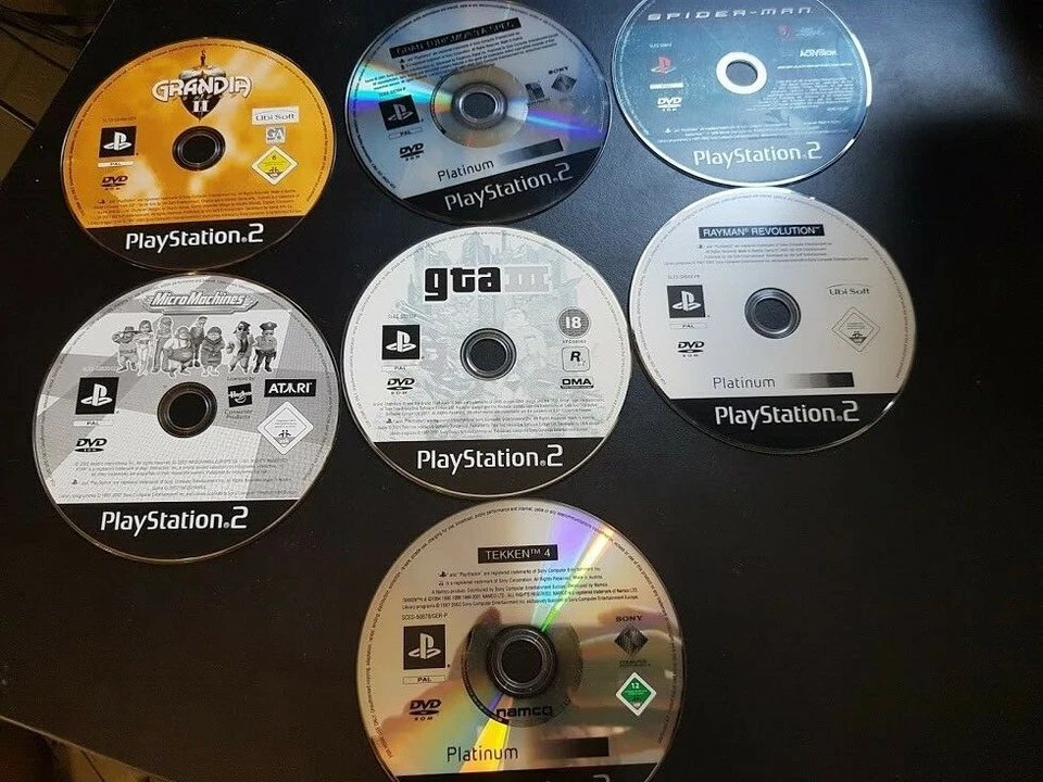 7 ps2 game lot - disc only - PAL region (GTA, Grandia, Micro machines, Tekken) - Image 1 of 1