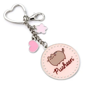 Pusheen the Cat Pink Name Keyring with Mini Charms - Picture 1 of 2